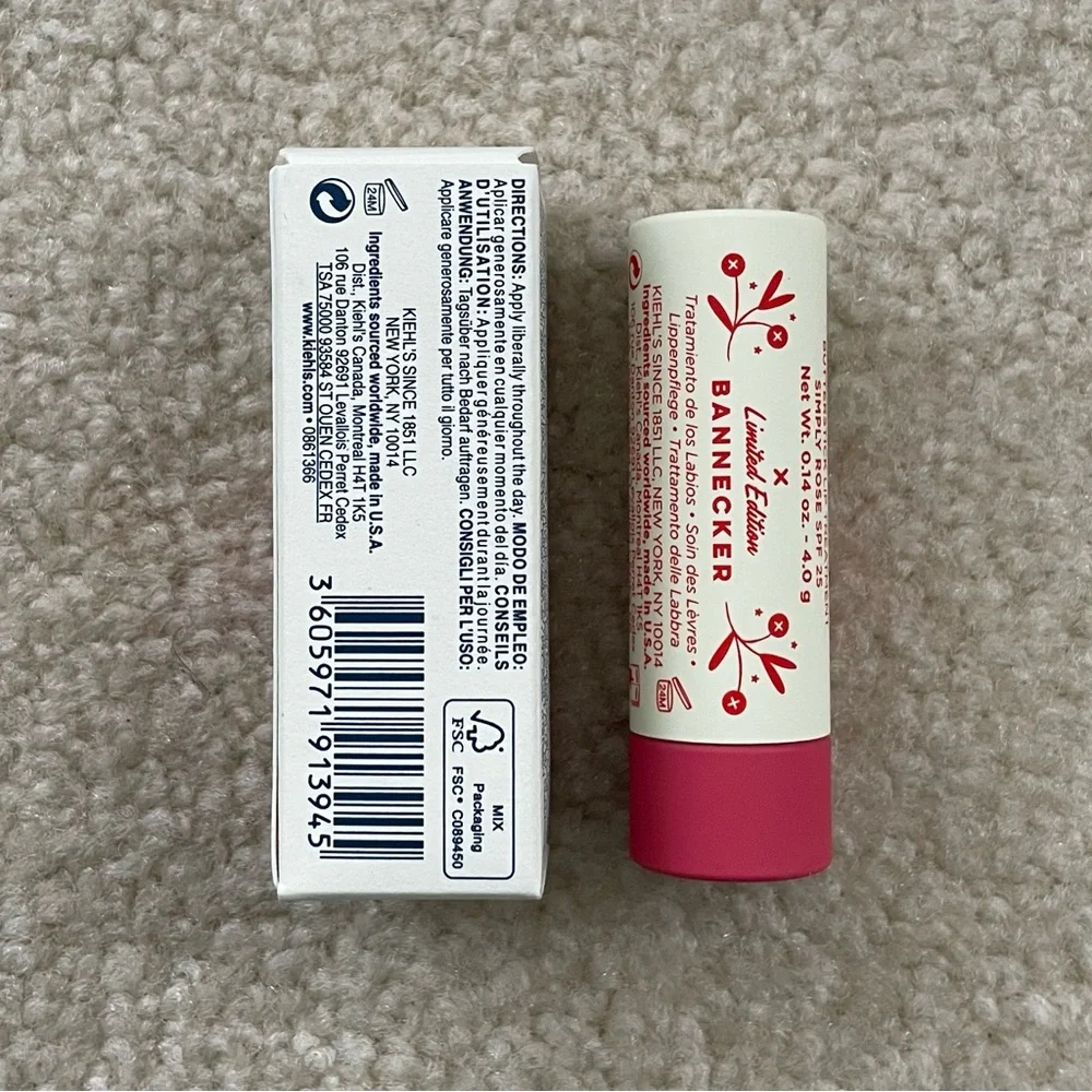 Kiehl's Butterstick Lip Treatment Simply Rose: Limited Edition Holiday Packaging